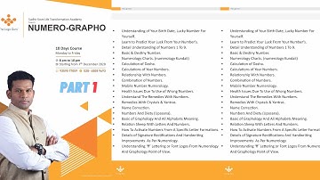 Introduction of Numerology + Graphology part 1
