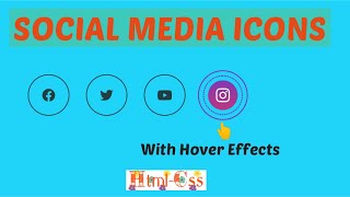 How to create amazing Social media icons with animation by Html-Css || Hover Effect