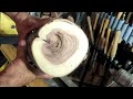 wood turning a carob wood vase