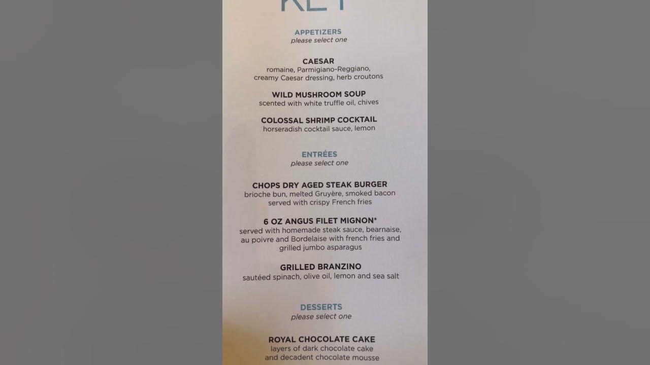 the-key-lunch-menu-royal-caribbean-cruise-ship-youtube