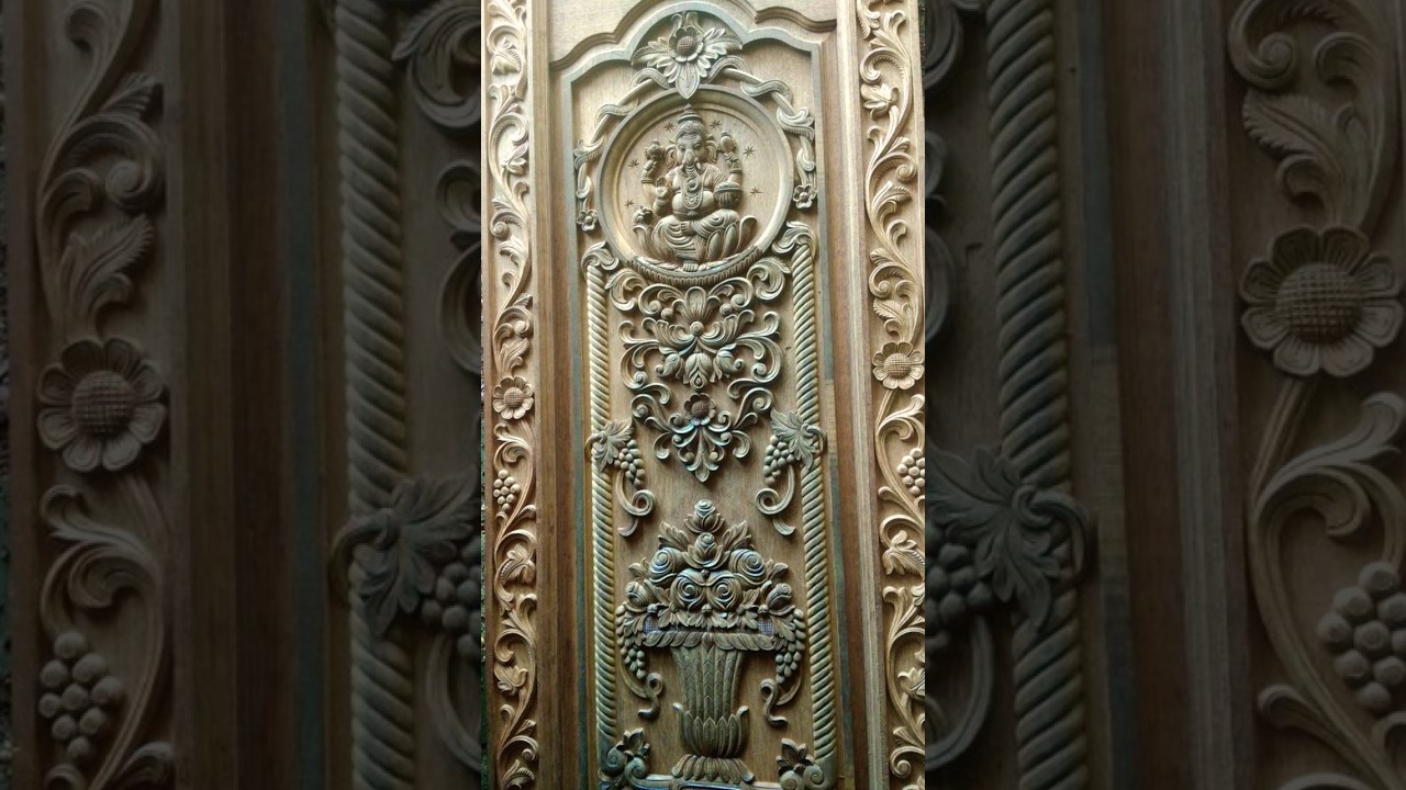 Main door flower carving | 3 types of wooden floral design  