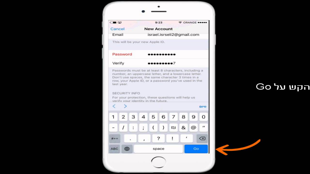 פתיחת חשבון Apple ID ללא אמצעי תשלום במכשיר iPhone 6S - YouTube