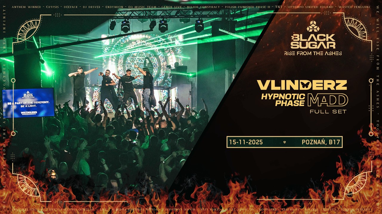 Watch VLINDERZ, MADD & HYPNOTIC PHASE - FULL SET | RISE FROM THE ASHES - BLACK SUGAR 2025 on YouTube Watch VLINDERZ, MADD & HYPNOTIC PHASE - FULL SET | RISE FROM THE ASHES - BLACK SUGAR 2025 on YouTube