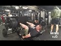 Week 14, day 5 - Leg Press 683lb x 20 reps, 143lb Weighted Planks, Axle Bar Holds 270lb