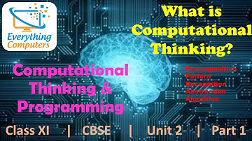 Computational Thinking & Programming | Class 11 | Unit 2 | Part 1 | Computer Science | CBSE 2020-21