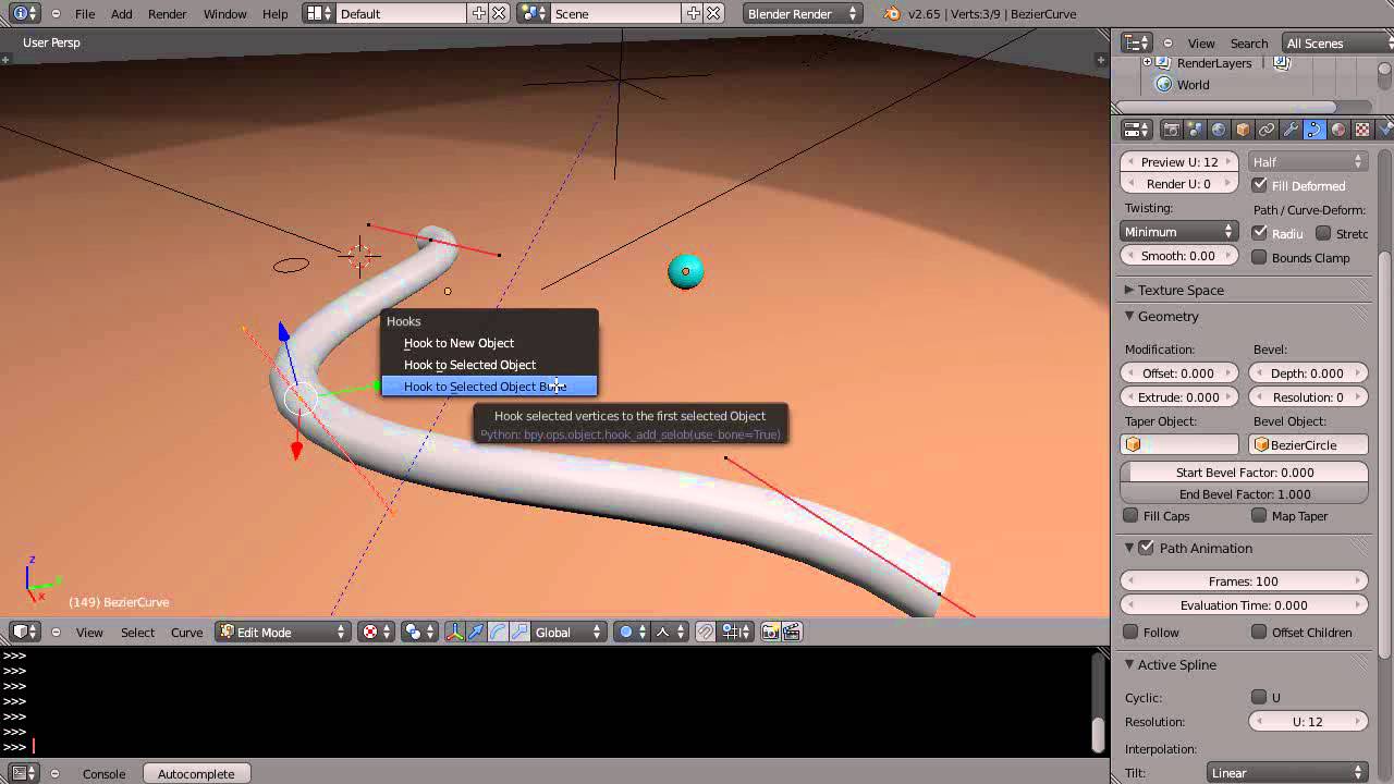 modeling - Python bezier curve extends to origin - Blender Stack