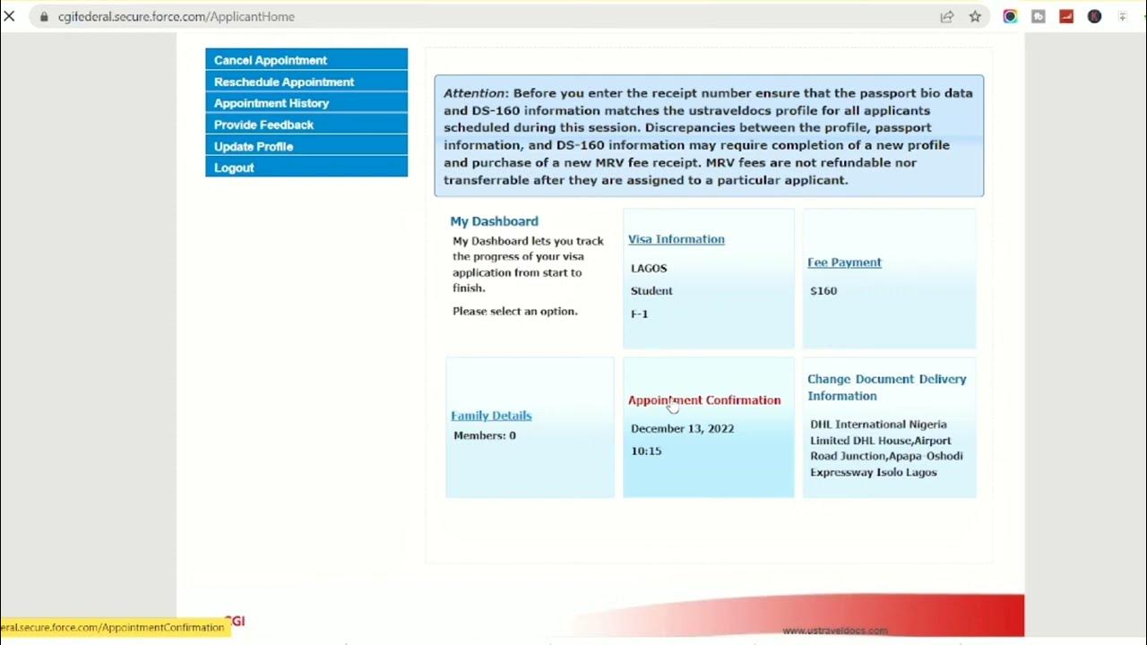 How to print out us appointment profile step by step youtube