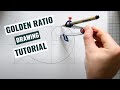 How to draw a golden ratio rectangle  spiral  sacred geometry tutorial