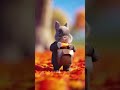 紅葉ランチ中に事件発生!? ウルフ、葉っぱに埋まるの巻🍁
