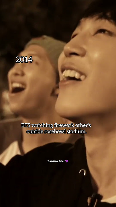 BTS watching others firework in 2014 vs Their 10th anniversary firework