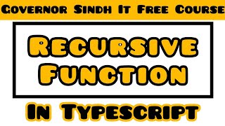Recursive Function in Typescript | How to Create a Recursive Function | Rescursive Functions