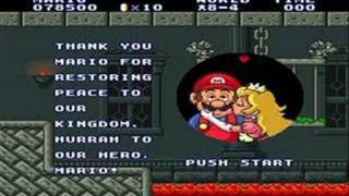 Super Mario Allstars Smb & Lost Levels Snes Endings