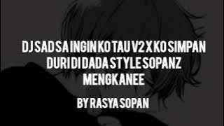 DJ SAD!!! SA INGIN KO TAU V2 X KO SIMPAN DURI DI DADA @DjHrrsNghSadVibe STYLE SOPAN NEW 2024