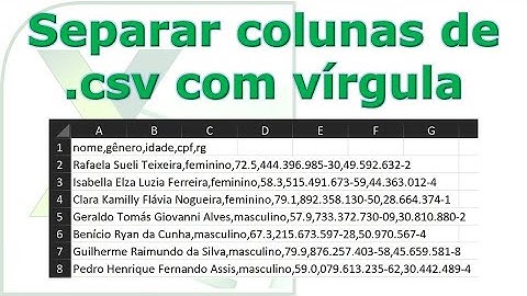 Como abrir arquivos .csv no EXCEL que estão separados por vírgula e como separar dados em colunas