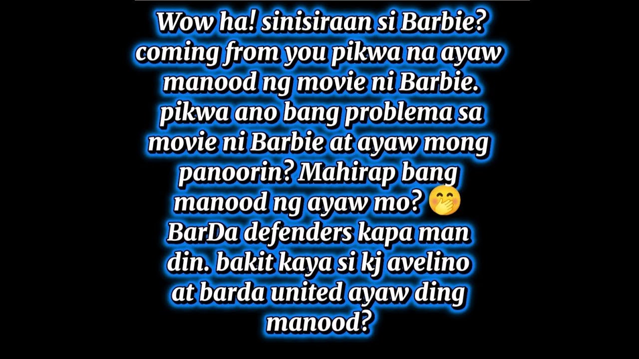 Wow ha! sinisiraan si Barbie?coming from you pikwa na ayaw manood ng movie ni Barbie. 🤭🤣🤣🤣
