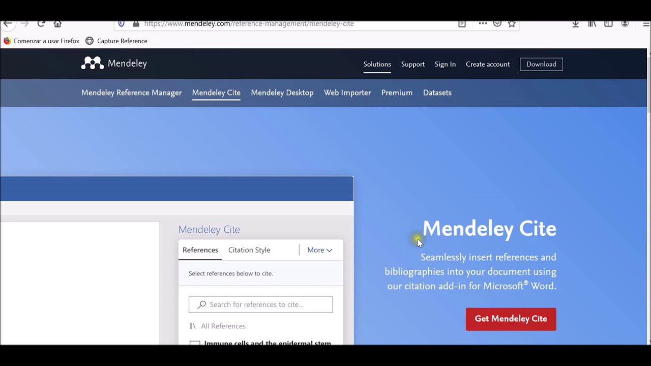 El nuevo Mendeley Cite aprende su uso YouTube