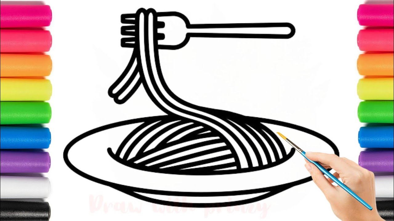 Pasta food drawing painting and colouring for kids and Toddlers | kids_art video