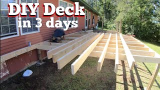 3 day DIY- NO Dig Deck  day 1 of 2