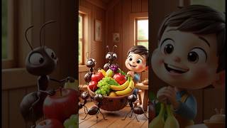 The Jelly and the Funny Ants 🐜 | Cute Kids Song & Nursery Rhym! #shorts #cartoon #youtubeshorts