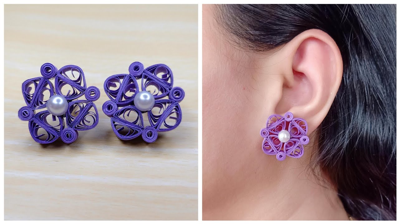 How to make quilling earrings / Diy / Beginners / Tutorial YouTube