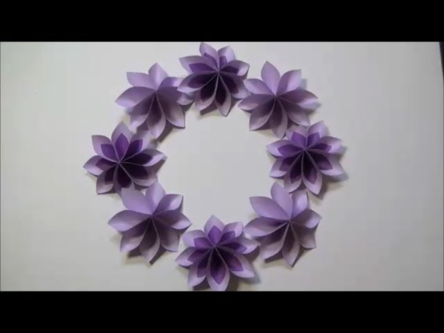 折り紙 パンジー 花のリース 折り方 Origami Pansy Flower Wreath Tutorial Niceno1 Youtube