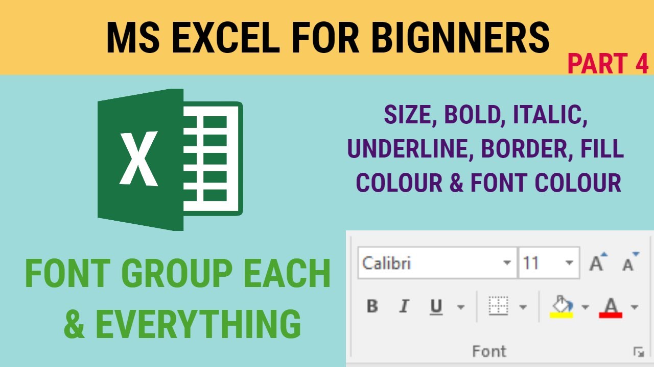 MS Excel Font Group | How to use font group | MS Excel Full Course part ...