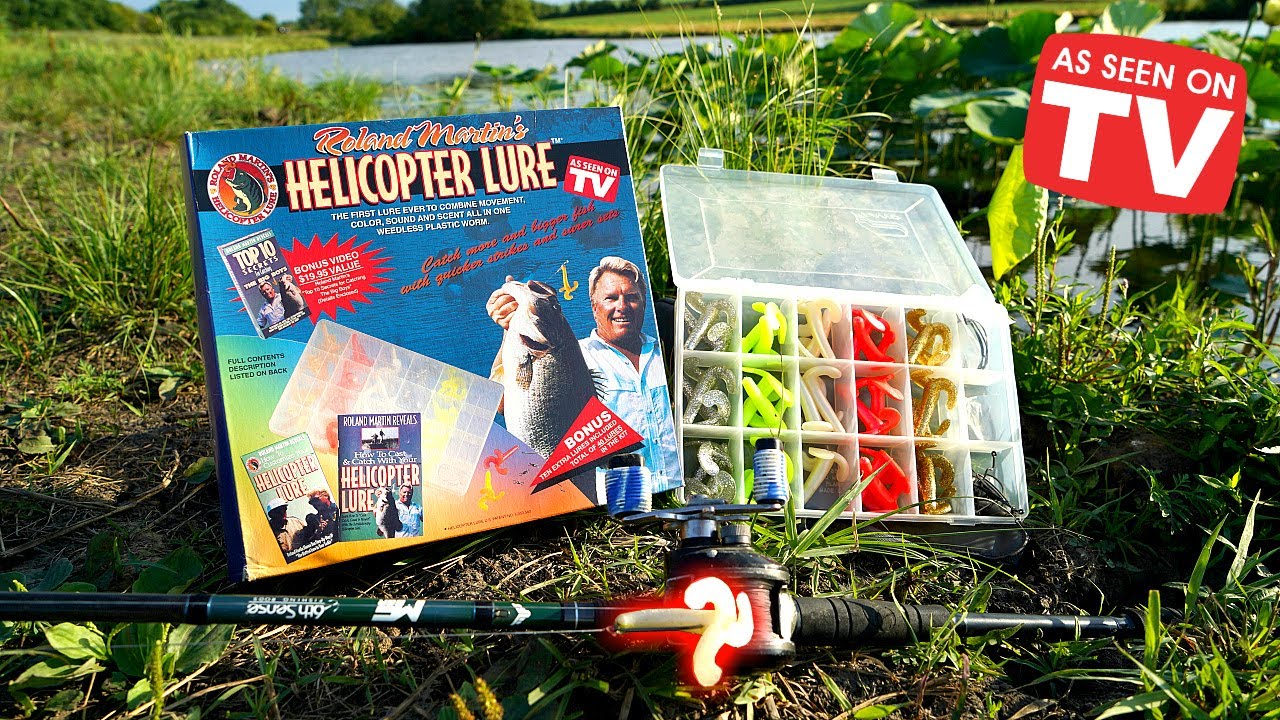 Bass Fishing w/ the HELICOPTER LURE!!! (ACTUALLY WORKED) -As Seen on TV  Fishing Challenge 