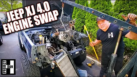 2001 JEEP CHEROKEE XJ 4.0 ENGINE SWAP - Part 1 Engine Pull