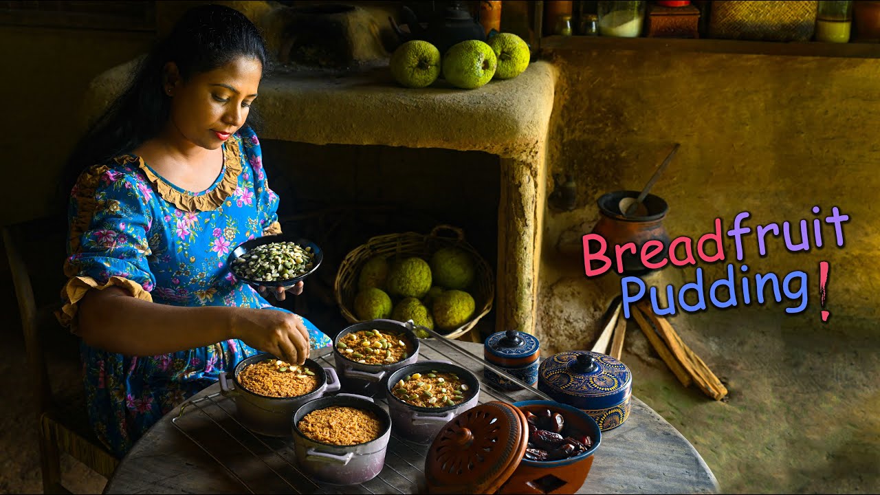 Рецепты хлебного плода из деревни! Запеченный пудинг и конфеты из хлебного плода.