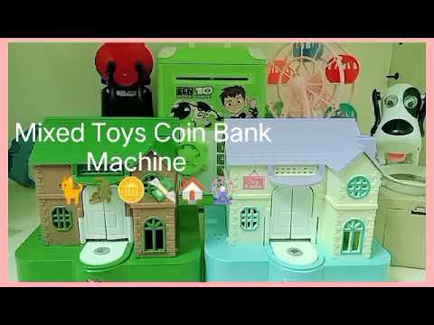 Mixed Coins Bank Machine Toys 🐊🐶🏧🏦#asmr #sound #doghouse #coinbank