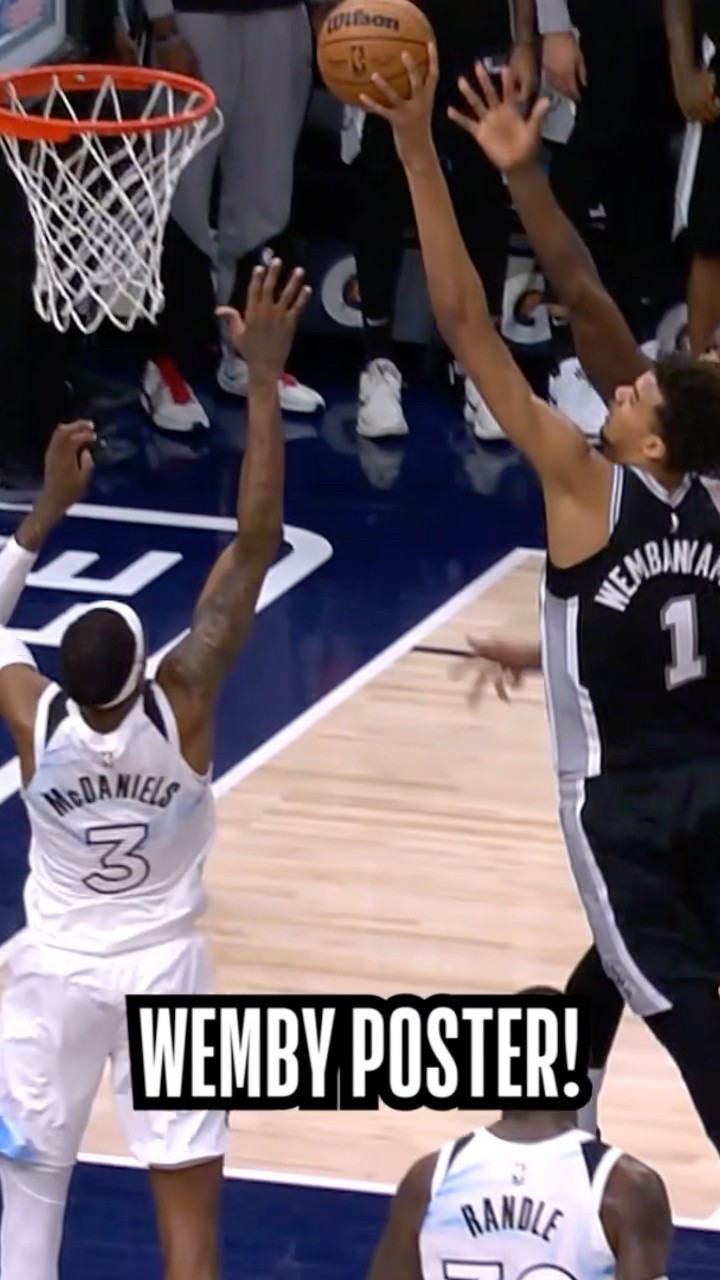 Victor Wembanyama stretches for Slam over the defense! ??|#Shorts