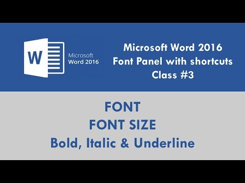 Microsoft Word 2016 About Font Panel with shortcuts Class #3