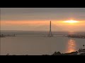淡江大橋夕陽即時高空俯拍畫面0628台灣最地標！世界第一單塔斜張橋 The world's longest single-tower, asymmetric cable-stayed bridge
