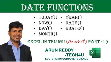 EXCEL IN TELUGU PART 19 - DATE FUNCTION