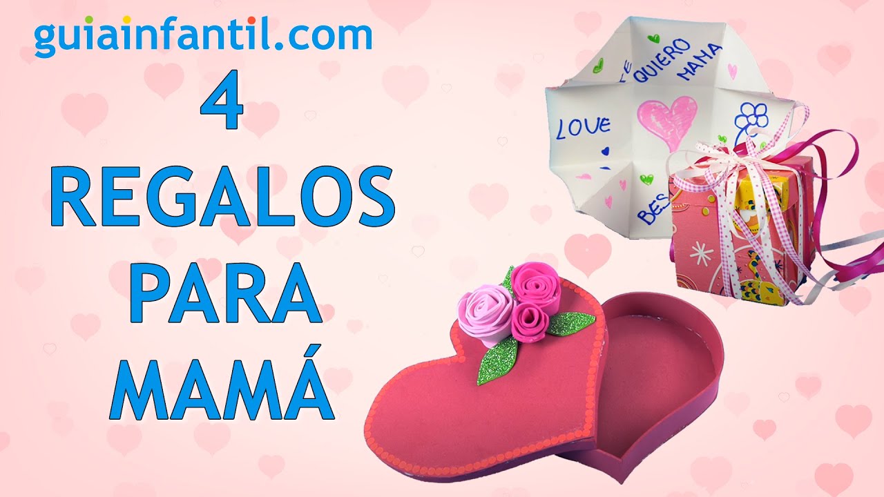 4 REGALOS fáciles para mamá 💝 Manualidades para niños en el Día de la  Madre ✂️ Mother's day craft 