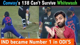 Devon Conway's 138 (100) Can't Survive Whitewash | India became Number 1 in ODI'S