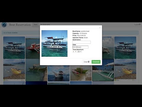 Online Boat Reservation System in PHP and MySQL | Source Code & Projects | Download Source code