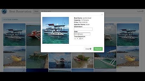 Online Boat Reservation System in PHP and MySQL | Source Code & Projects | Download Source code