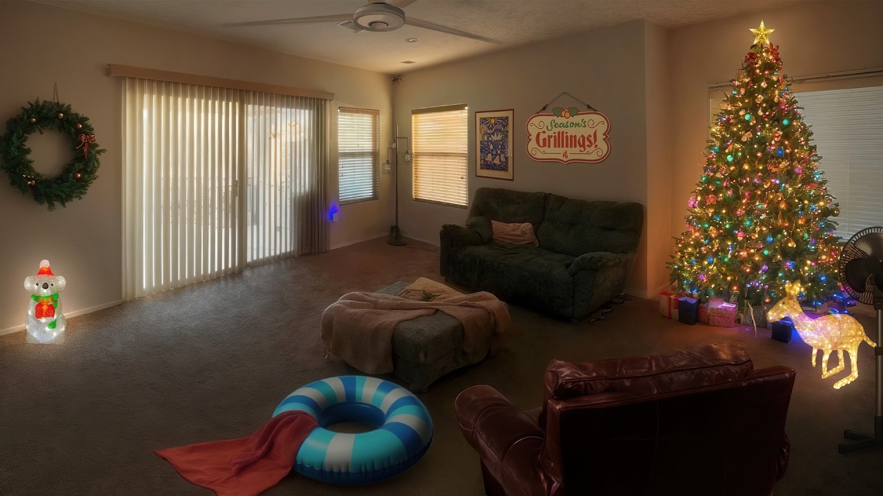 Christmas In Australian Ambience | Muffled Songs from another Room, Fan White Noise, Magpie Sounds