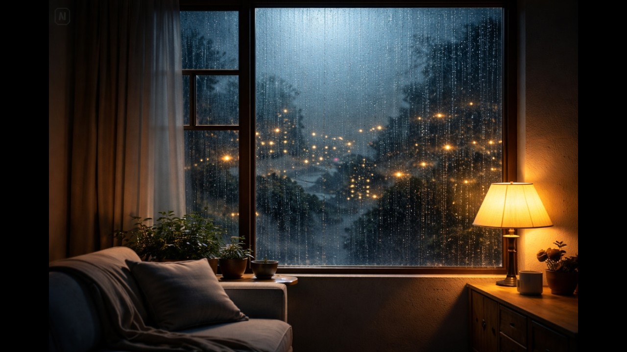 Cozy Rainy Evening Piano | Warm Apartment Window