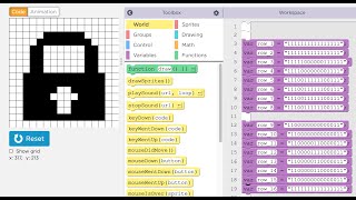 drawing a lock using binary in app lab