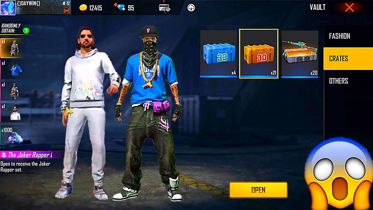 OPEN RAPPER BOXES 📦 GET NEW CHARACTER 😱 NEW GUN SKIN 🔥 FREE FIRE