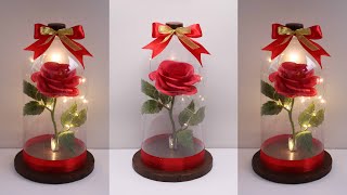 DIY Plastic Bottle Enchanted Rose Flower | Best Waste | Dekorasi Mawar Lampu menggunakan Botol Bekas