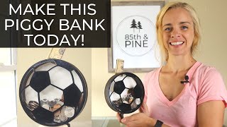 Custom Soccer Piggy Bank with Glowforge