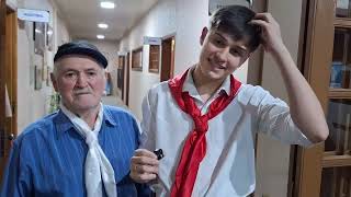 Pedro and Vicente, grandfather and grandson on stage