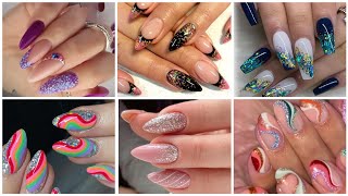 : 50+ beautiful glitter nail art designs 2024/ nail art / designs for nails / decorated nails glitter