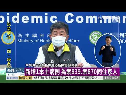 新增1本土病例 為案839.案870同住家人｜華視新聞 20210205