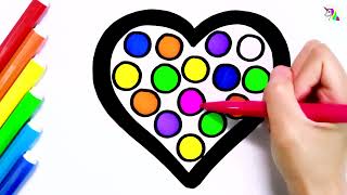 Pop It Heart Drawing and coloring page for kids - How to draw a Heart by UCP ART 6,089 views 1 year ago 2 minutes, 16 seconds