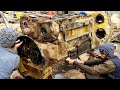 komatsu six cylinder Diesel Engine Restoration Complete Process