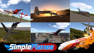 All Aerosucre plane crashes and incidents recreated in SimplePlanes